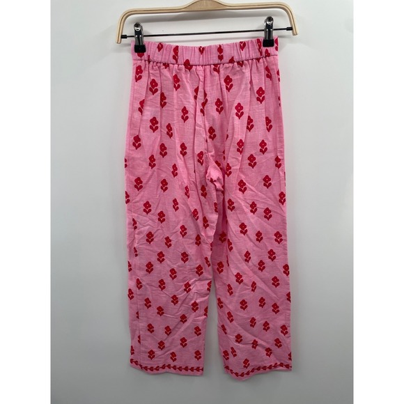 Zara Other - NWT Zara Pajama Pants Girls 9-10 Years Pink/Red Floral Straight Leg Pockets